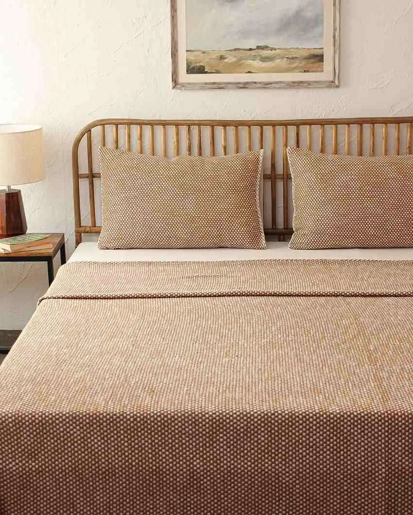 Brown Vindhya Cotton Bedcover | Double Bed | 108 X 100 inches
