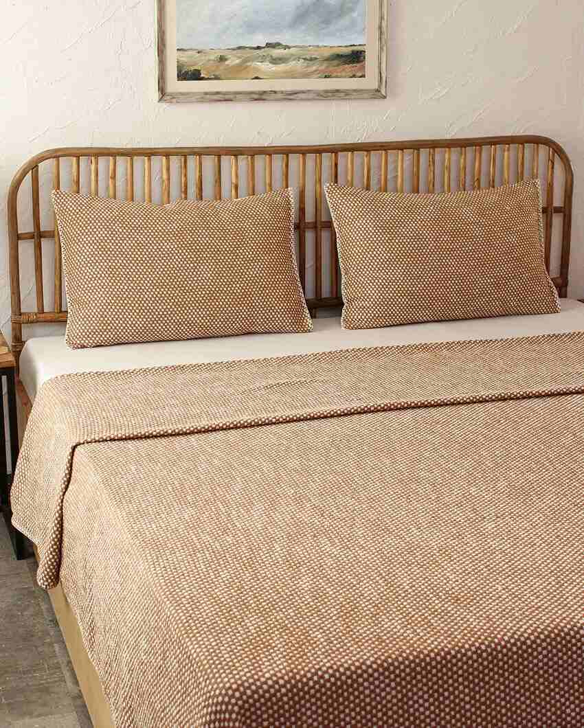 Brown Vindhya Cotton Bedcover | Double Bed | 108 X 100 inches