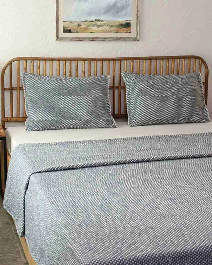 Dark Blue Vindhya Cotton Bedcover | Double Bed | 108 X 100 inches
