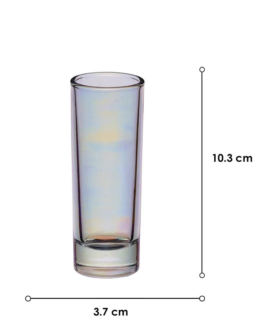BarCraft Iridescent Tall Shot Glasses | Set of 4 | 1 x 4 inches