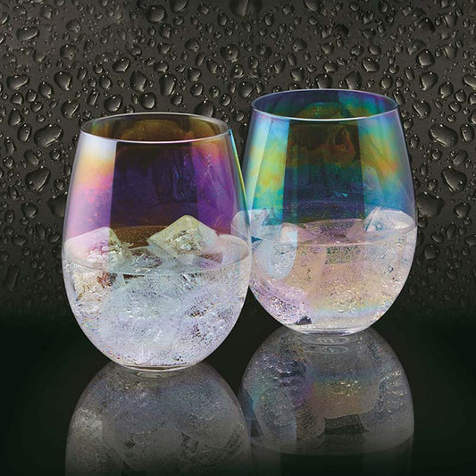 Glass Tumblers Iridescent | Set of 2 | 600 ml Default Title