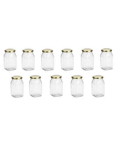 Embossed Design Dishwasher Safe Transparent Glass Jars | 2 x 4  inches | 200ml