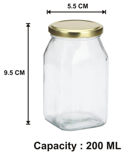 Compact Clear Glass Storage Jar for Kitchen and Home Organization | 200 ML | 3 x 4 inches