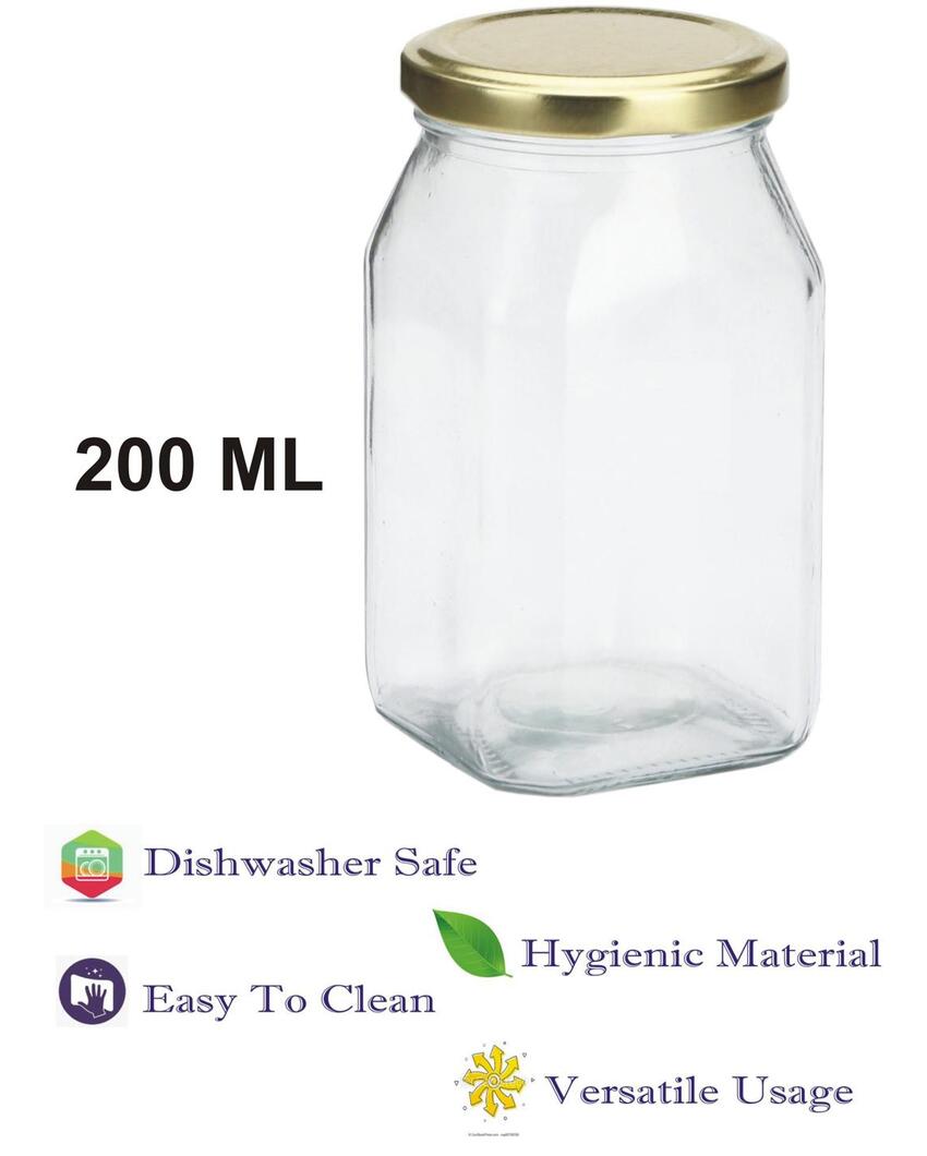 Compact Clear Glass Storage Jar for Kitchen and Home Organization | 200 ML | 3 x 4 inches