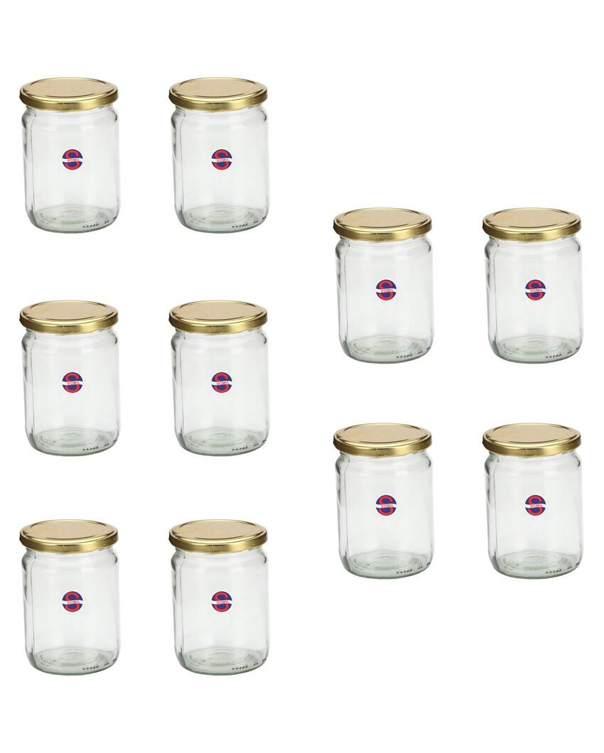 Large Clear Versatile Glass Jar for Home Organization and Kitchen Use | 500 ML | 4 x 5 inches