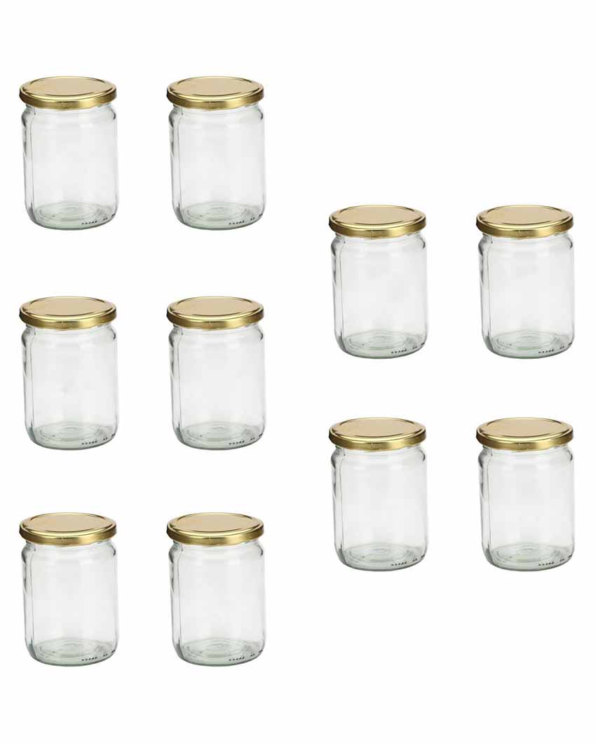 Classy Design Transparent Glass Jar Containers | 4 x 5 inches | 500ml