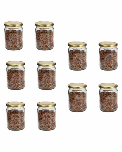 Classy Design Transparent Glass Jar Containers | 4 x 5 inches | 500ml