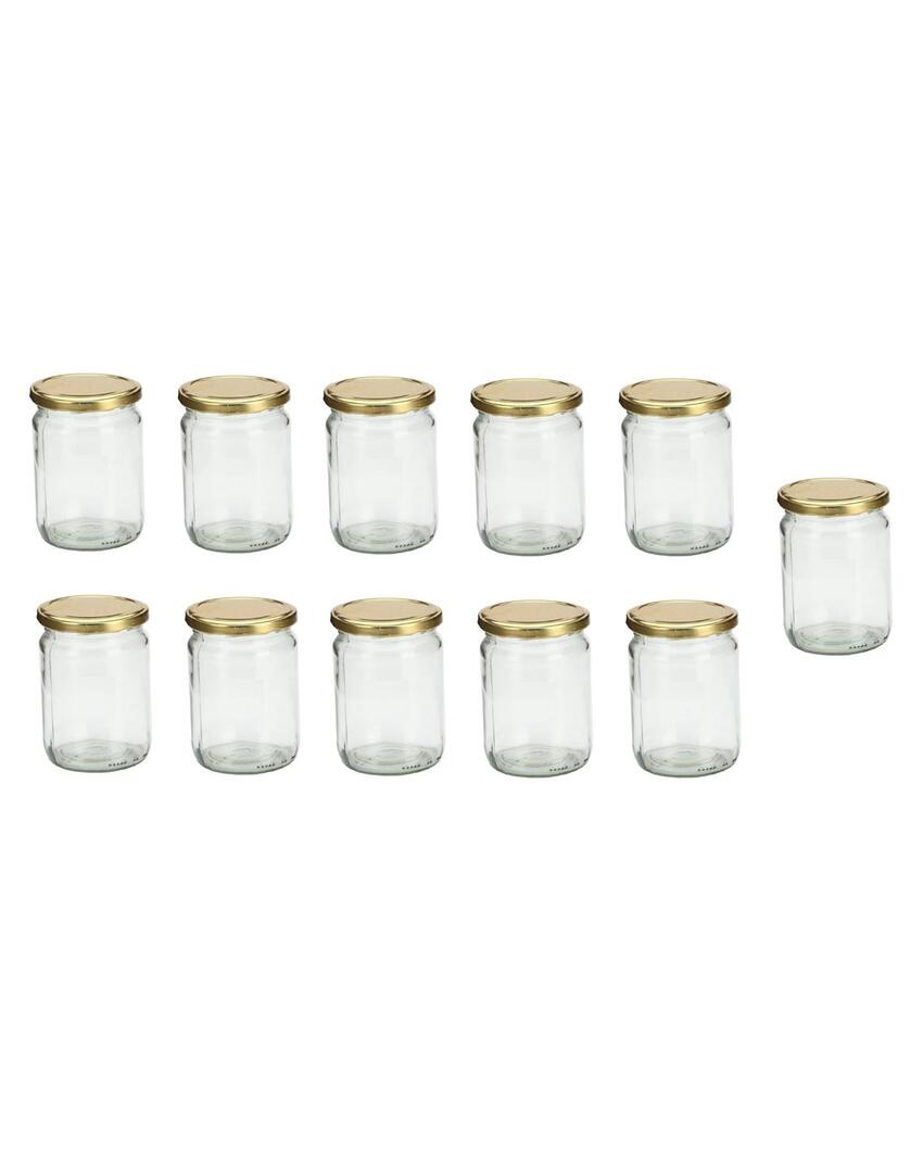 Large Clear Versatile Glass Jar for Home Organization and Kitchen Use | 500 ML | 4 x 5 inches