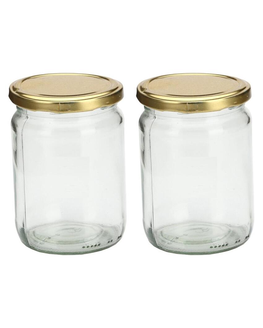 Large Clear Versatile Glass Jar for Home Organization and Kitchen Use | 500 ML | 4 x 5 inches