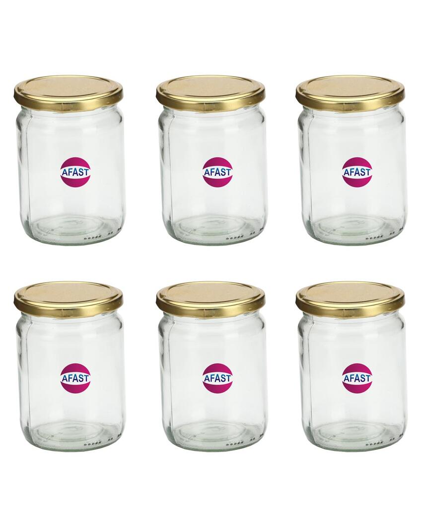 Large Clear Versatile Glass Jar for Home Organization and Kitchen Use | 500 ML | 4 x 5 inches