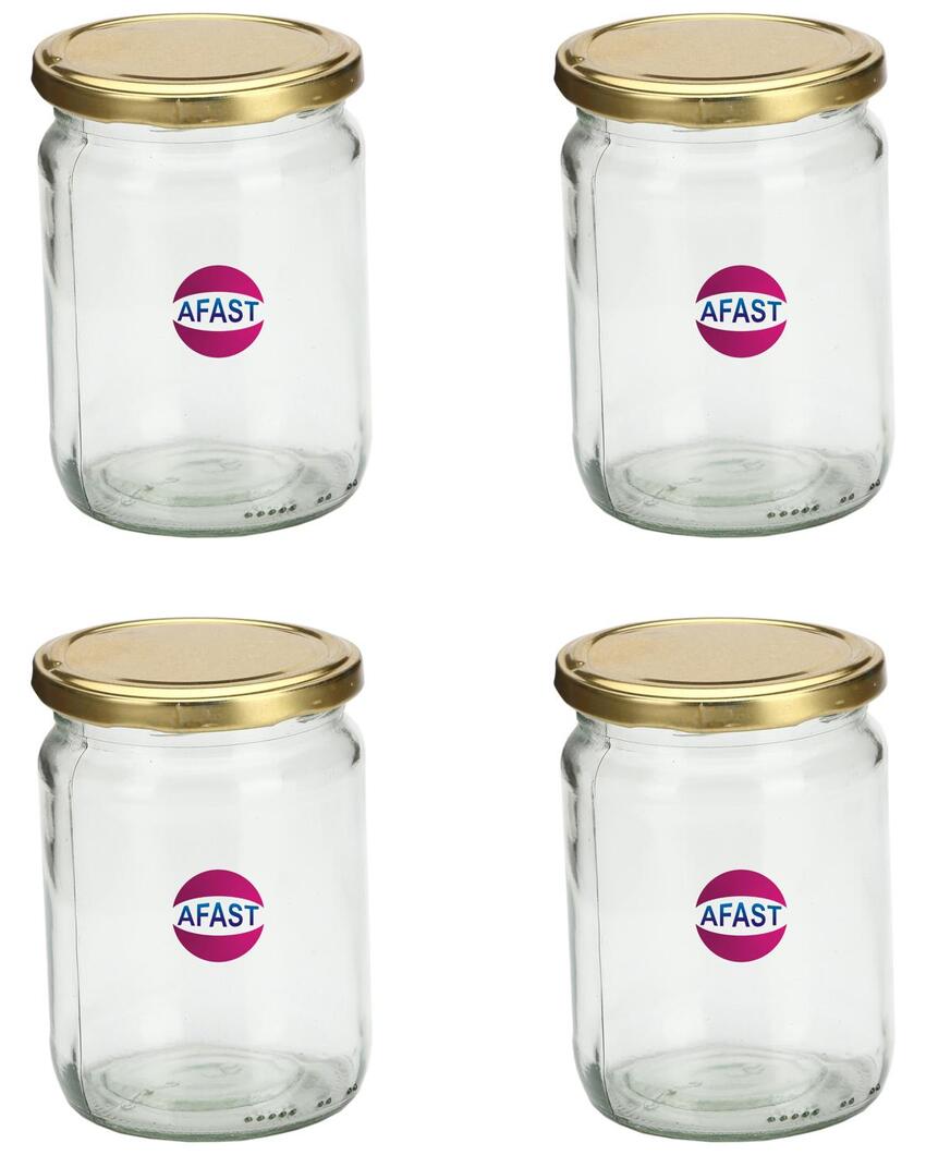 Large Clear Versatile Glass Jar for Home Organization and Kitchen Use | 500 ML | 4 x 5 inches