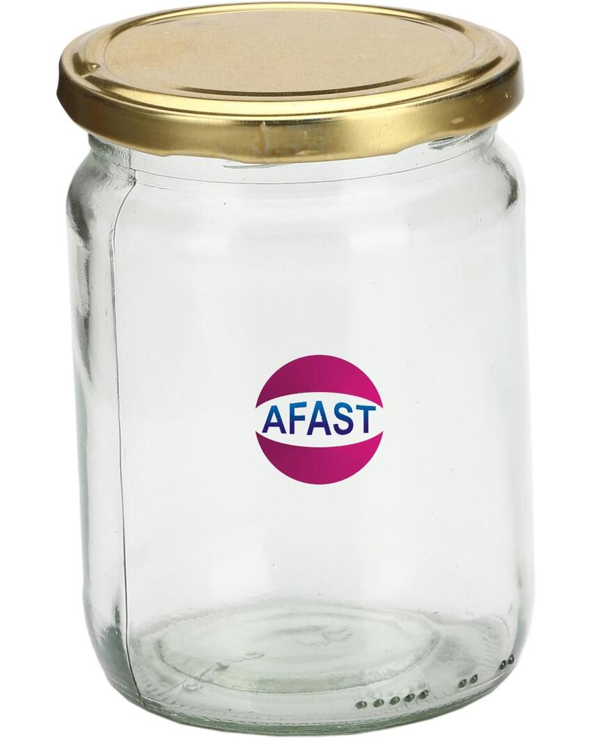 Large Clear Versatile Glass Jar for Home Organization and Kitchen Use | 500 ML | 4 x 5 inches