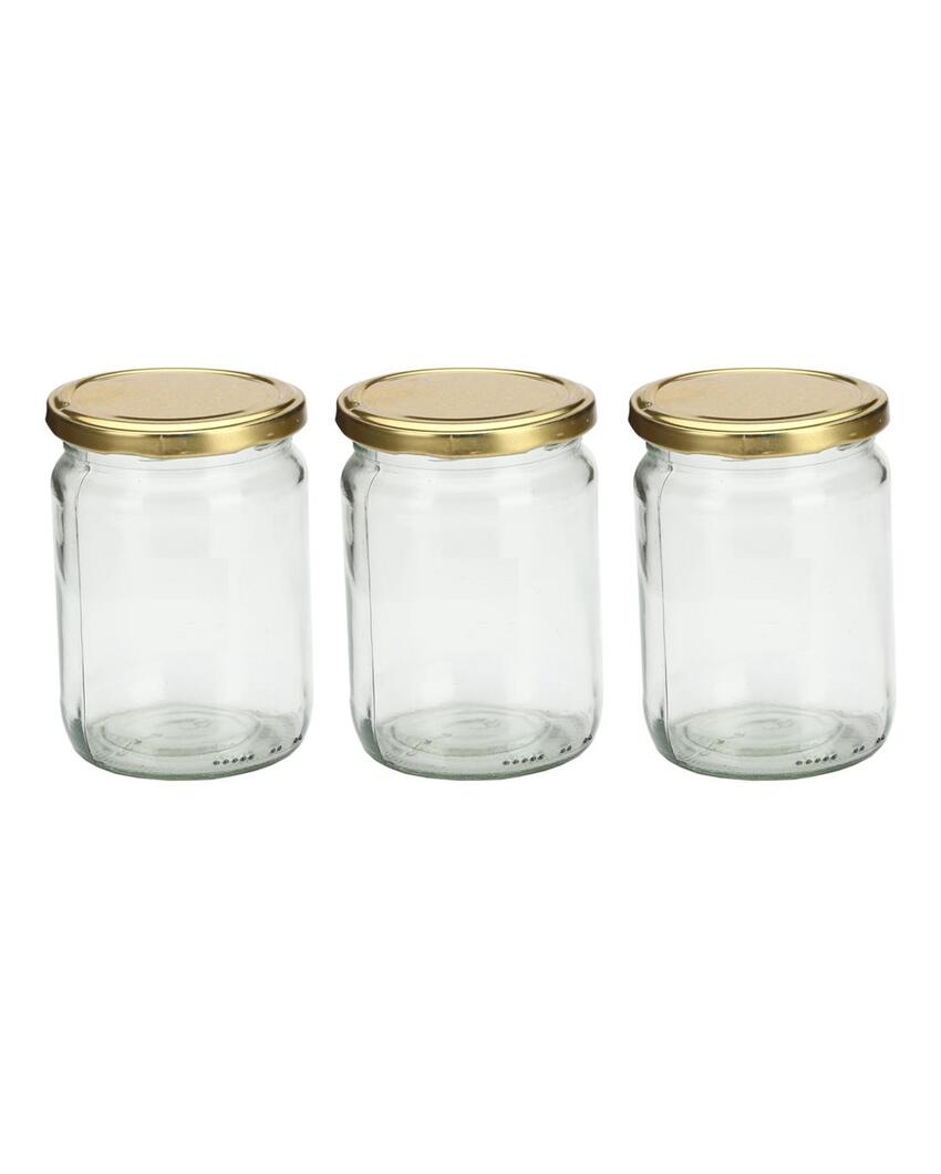 Large Clear Versatile Glass Jar for Home Organization and Kitchen Use | 500 ML | 4 x 5 inches