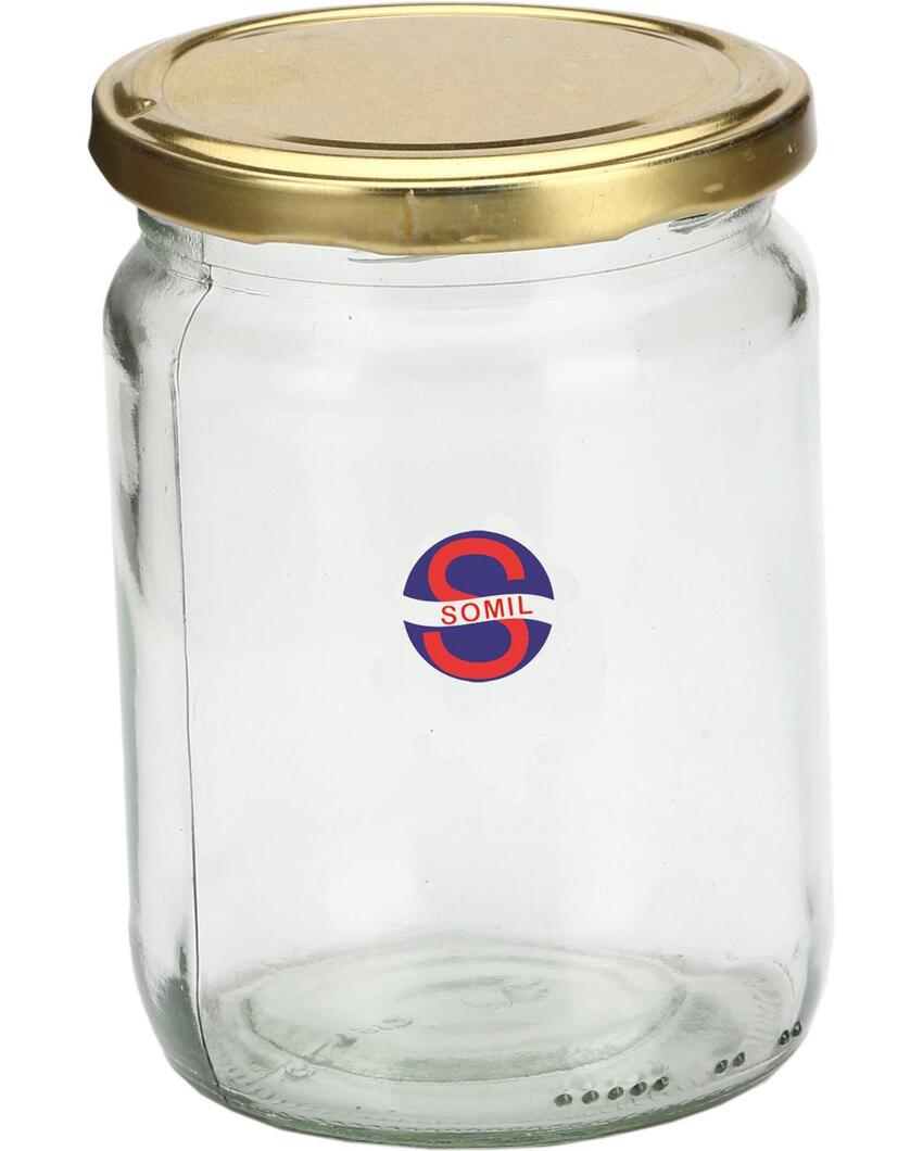 Large Clear Versatile Glass Jar for Home Organization and Kitchen Use | 500 ML | 4 x 5 inches