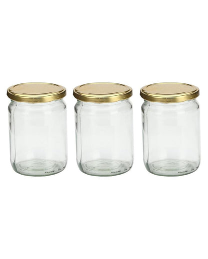 Large Clear Versatile Glass Jar for Home Organization and Kitchen Use | 500 ML | 4 x 5 inches