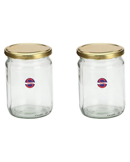 Large Clear Versatile Glass Jar for Home Organization and Kitchen Use | 500 ML | 4 x 5 inches