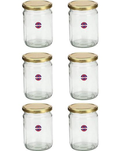 Large Clear Versatile Glass Jar for Home Organization and Kitchen Use | 500 ML | 4 x 5 inches