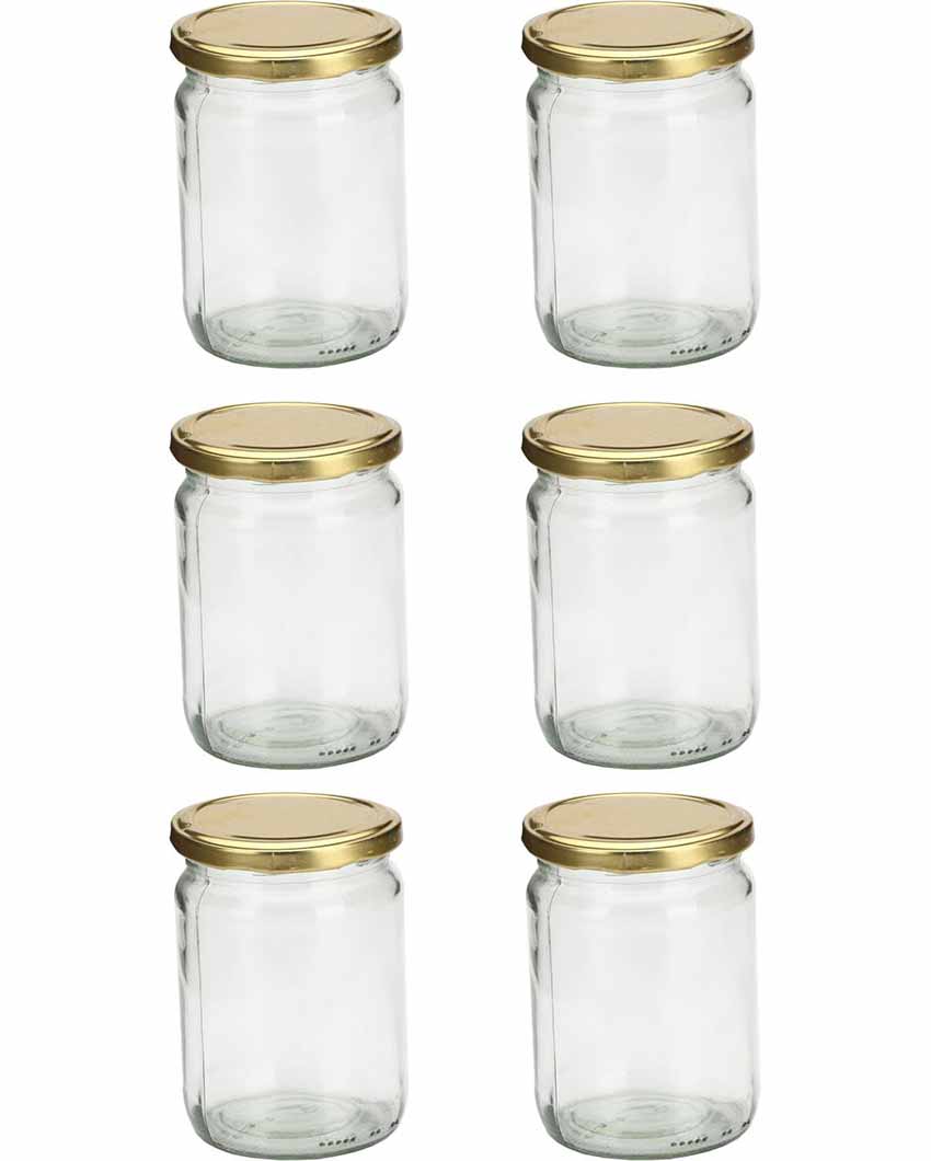 Classy Design Transparent Glass Jar Containers | 4 x 5 inches | 500ml
