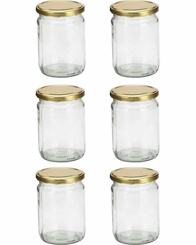 Classy Design Transparent Glass Jar Containers | 4 x 5 inches | 500ml