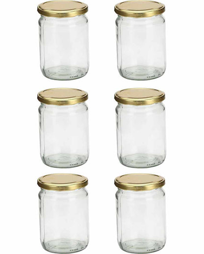Classy Design Transparent Glass Jar Containers | 4 x 5 inches | 500ml