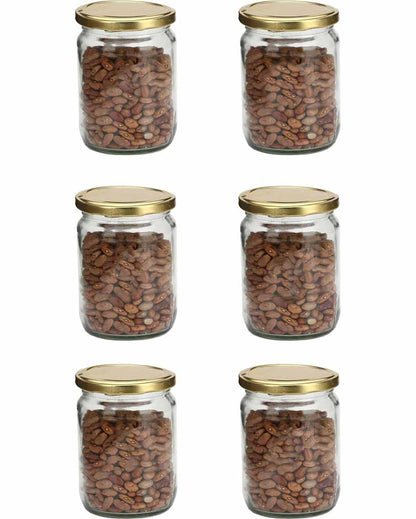 Classy Design Transparent Glass Jar Containers | 4 x 5 inches | 500ml