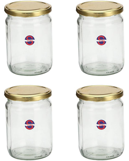 Large Clear Versatile Glass Jar for Home Organization and Kitchen Use | 500 ML | 4 x 5 inches