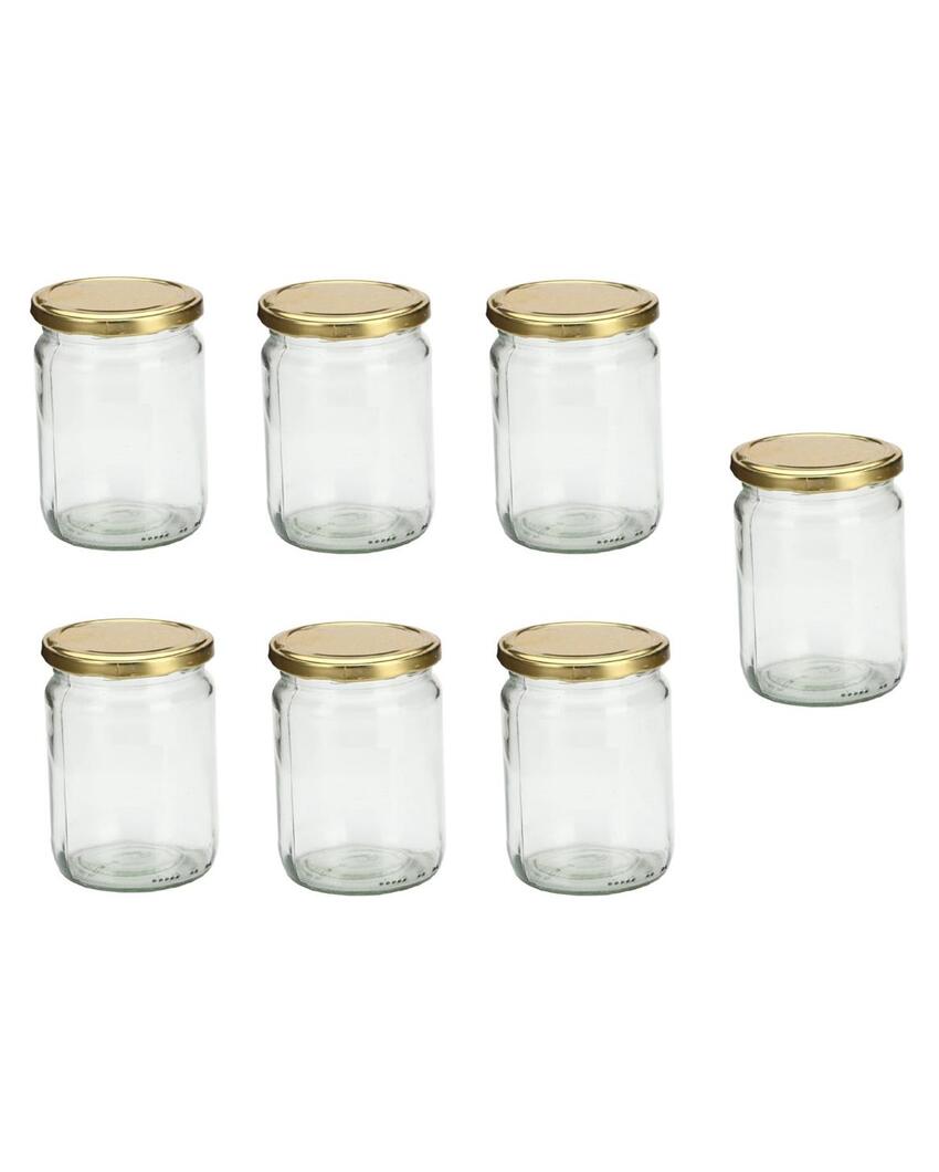 Large Clear Versatile Glass Jar for Home Organization and Kitchen Use | 500 ML | 4 x 5 inches