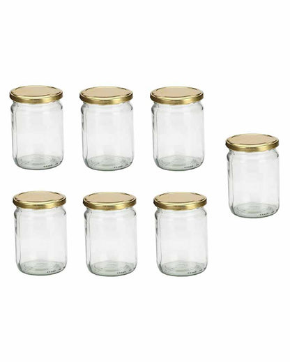 Classy Design Transparent Glass Jar Containers | 4 x 5 inches | 500ml