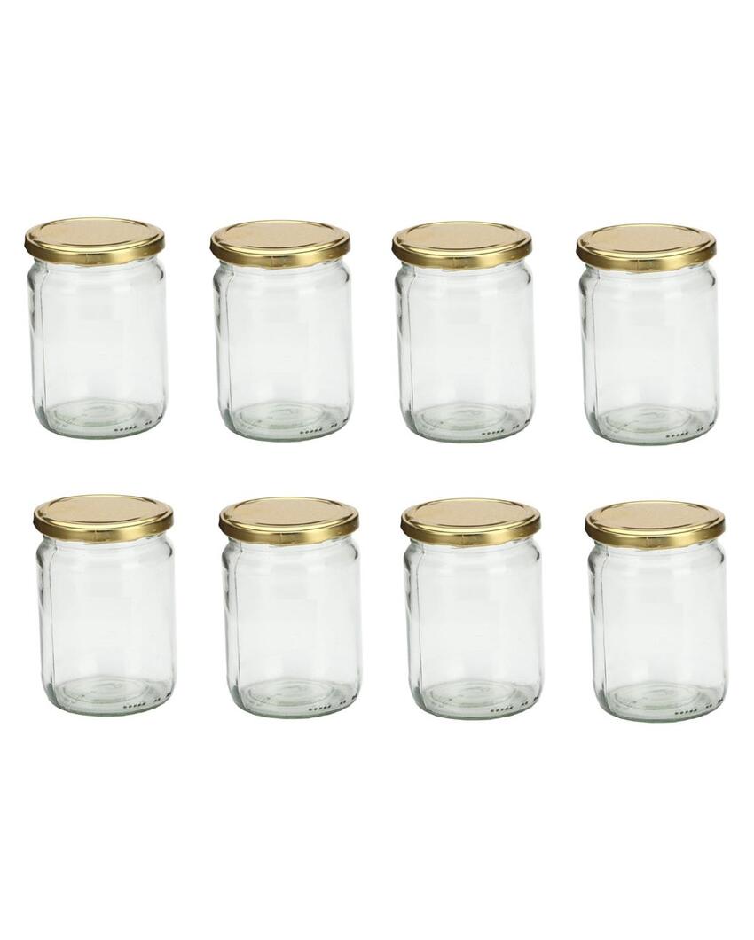 Large Clear Versatile Glass Jar for Home Organization and Kitchen Use | 500 ML | 4 x 5 inches