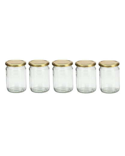 Large Clear Versatile Glass Jar for Home Organization and Kitchen Use | 500 ML | 4 x 5 inches