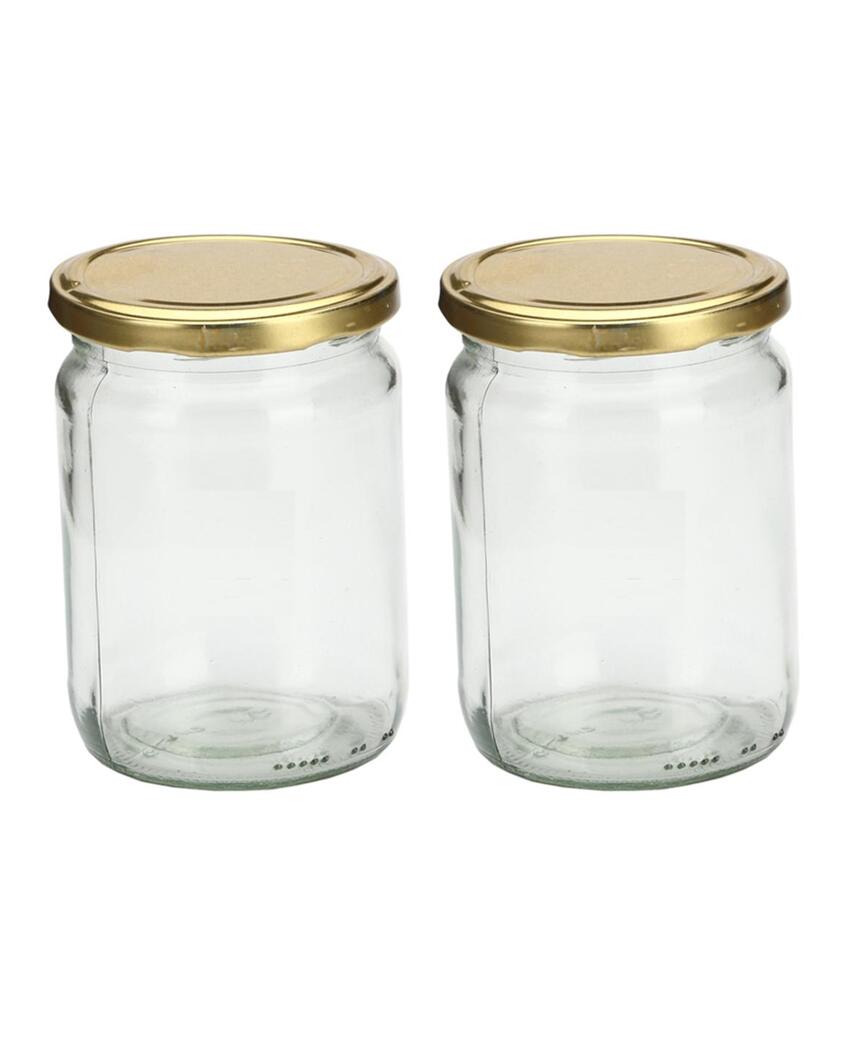 Large Clear Versatile Glass Jar for Home Organization and Kitchen Use | 500 ML | 4 x 5 inches