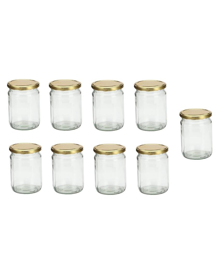 Large Clear Versatile Glass Jar for Home Organization and Kitchen Use | 500 ML | 4 x 5 inches