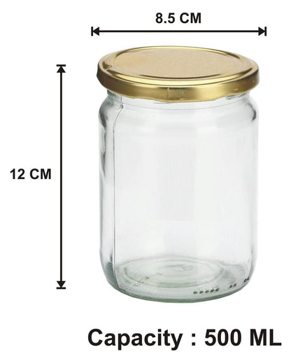 Large Clear Versatile Glass Jar for Home Organization and Kitchen Use | 500 ML | 4 x 5 inches