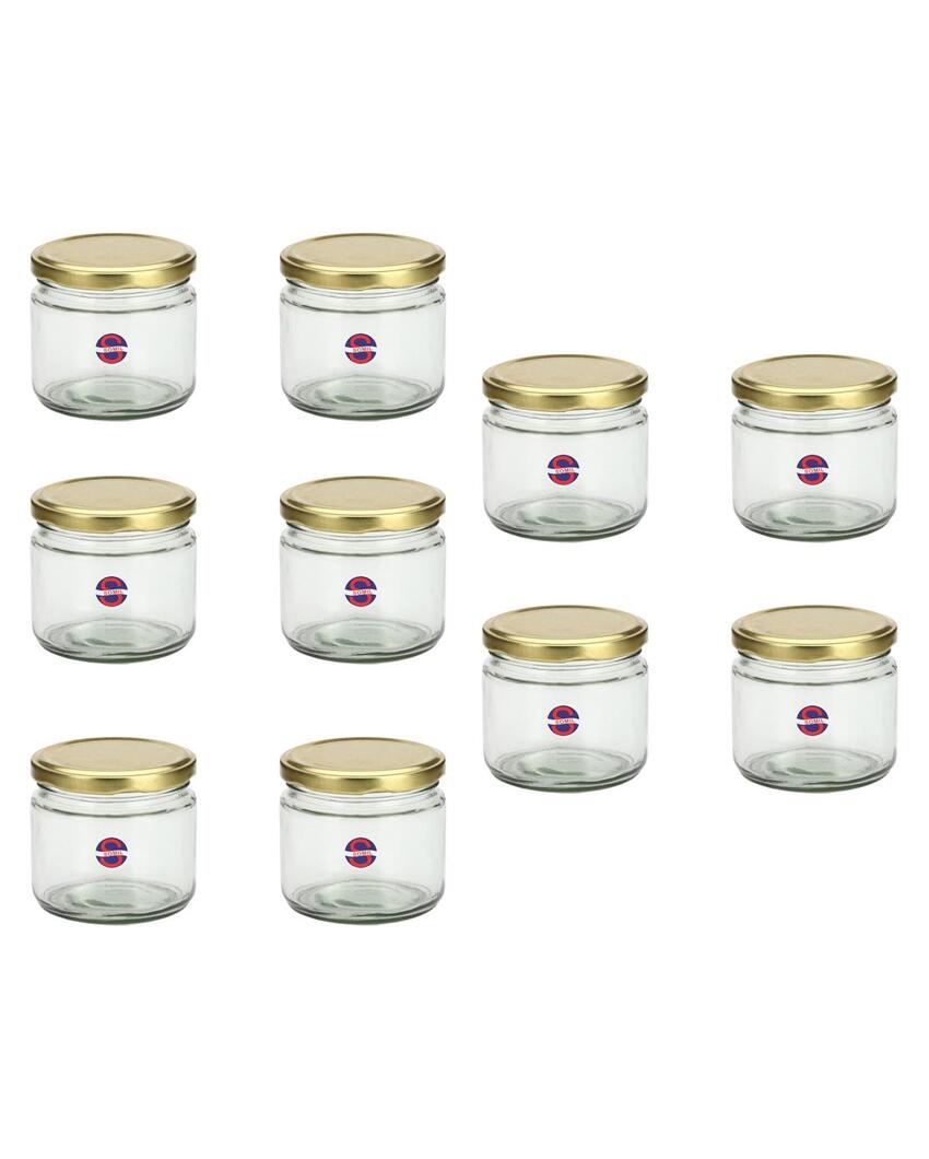 Medium Clear Glass Storage Jar with a Sleek Design for Home and Kitchen | 350 ML | 4 x 4 inches