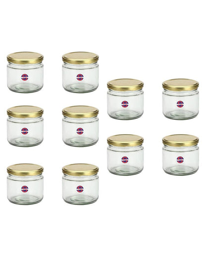 Medium Clear Glass Storage Jar with a Sleek Design for Home and Kitchen | 350 ML | 4 x 4 inches