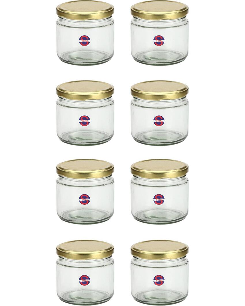 Medium Clear Glass Storage Jar with a Sleek Design for Home and Kitchen | 350 ML | 4 x 4 inches