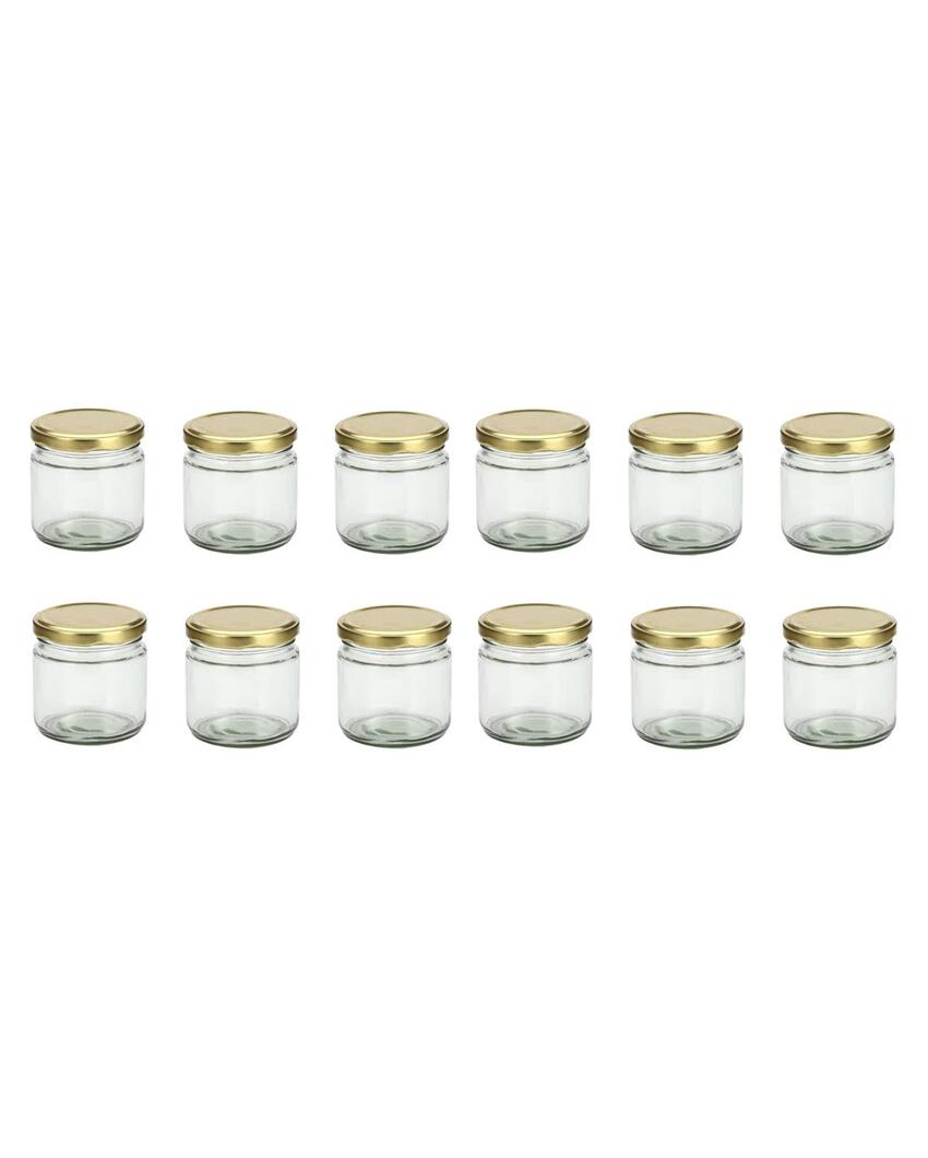 Medium Clear Glass Storage Jar with a Sleek Design for Home and Kitchen | 350 ML | 4 x 4 inches