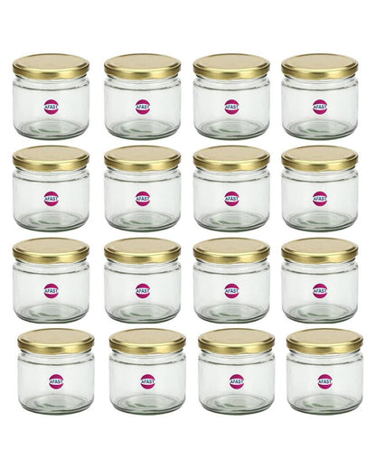 Medium Clear Glass Storage Jar with a Sleek Design for Home and Kitchen | 350 ML | 4 x 4 inches