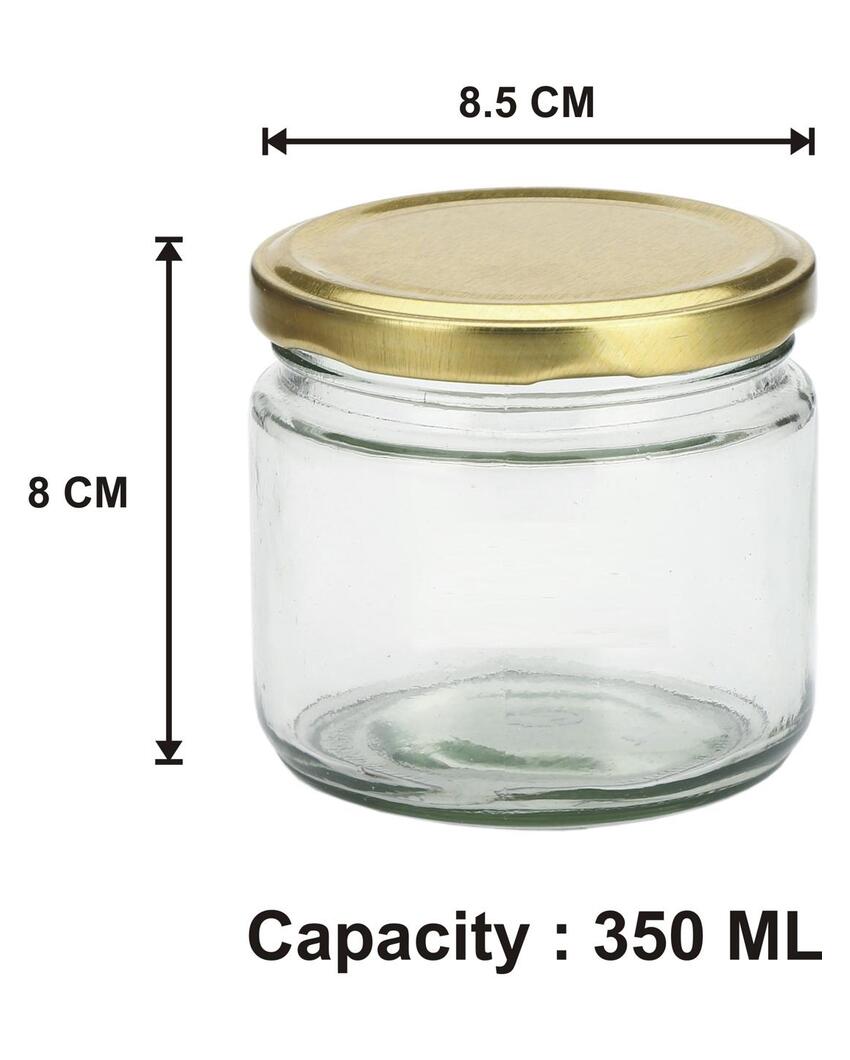 Medium Clear Glass Storage Jar with a Sleek Design for Home and Kitchen | 350 ML | 4 x 4 inches