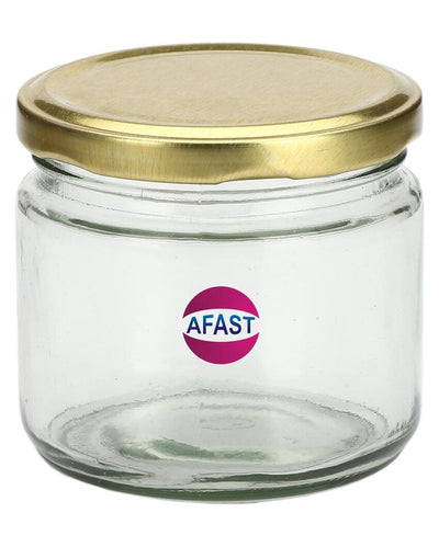 Medium Clear Glass Storage Jar with a Sleek Design for Home and Kitchen | 350 ML | 4 x 4 inches