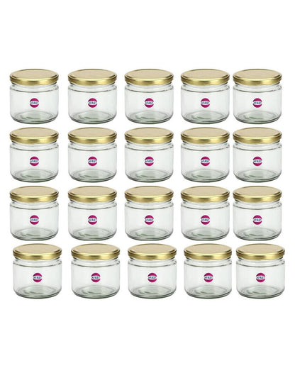 Medium Clear Glass Storage Jar with a Sleek Design for Home and Kitchen | 350 ML | 4 x 4 inches