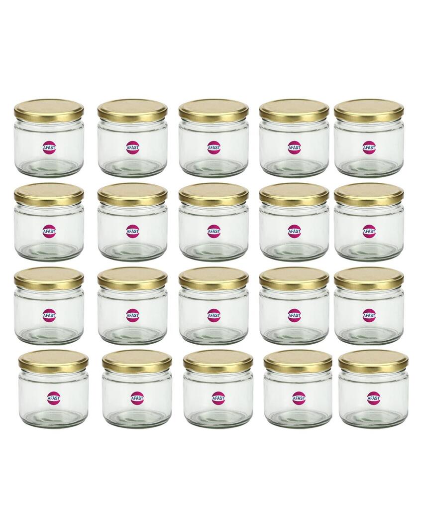 Medium Clear Glass Storage Jar with a Sleek Design for Home and Kitchen | 350 ML | 4 x 4 inches