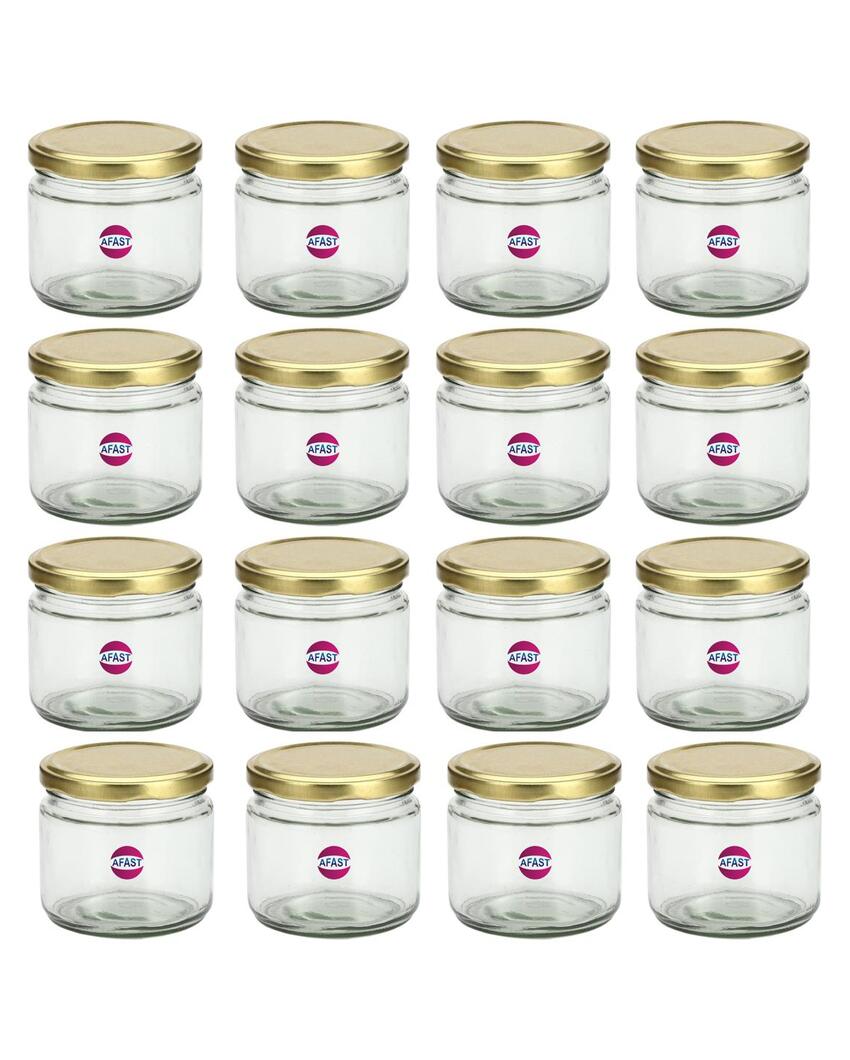 Medium Clear Glass Storage Jar with a Sleek Design for Home and Kitchen | 350 ML | 4 x 4 inches