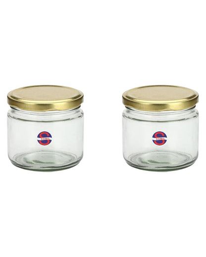 Medium Clear Glass Storage Jar with a Sleek Design for Home and Kitchen | 350 ML | 4 x 4 inches