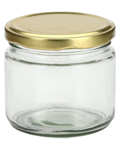 Medium Clear Glass Storage Jar with a Sleek Design for Home and Kitchen | 350 ML | 4 x 4 inches