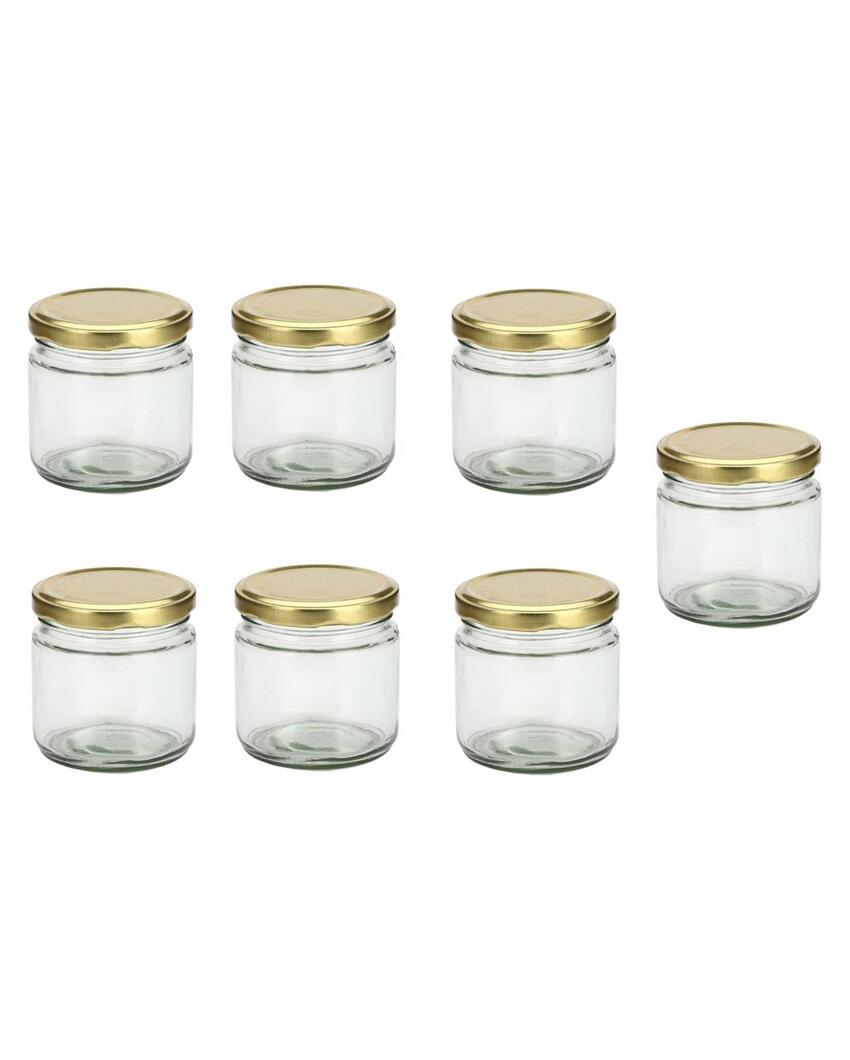 Medium Clear Glass Storage Jar with a Sleek Design for Home and Kitchen | 350 ML | 4 x 4 inches