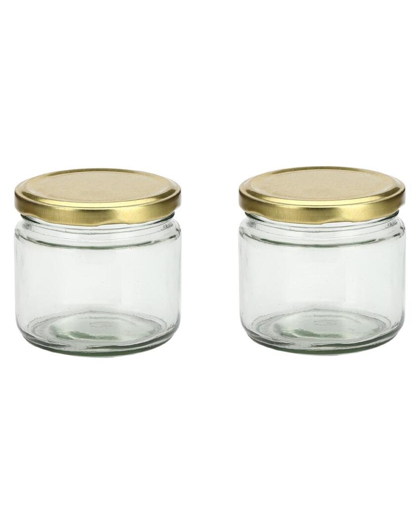 Medium Clear Glass Storage Jar with a Sleek Design for Home and Kitchen | 350 ML | 4 x 4 inches