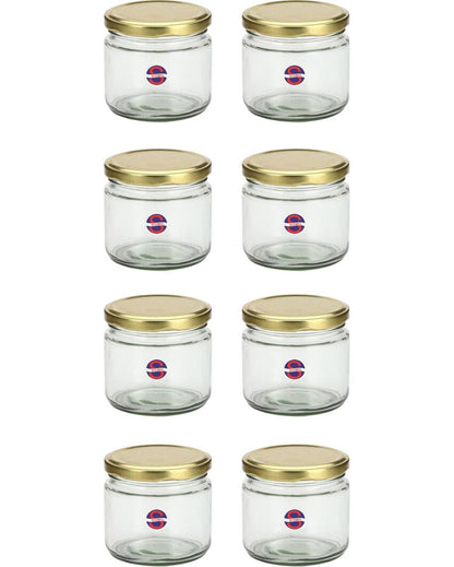 Medium Clear Glass Storage Jar with a Sleek Design for Home and Kitchen | 350 ML | 4 x 4 inches