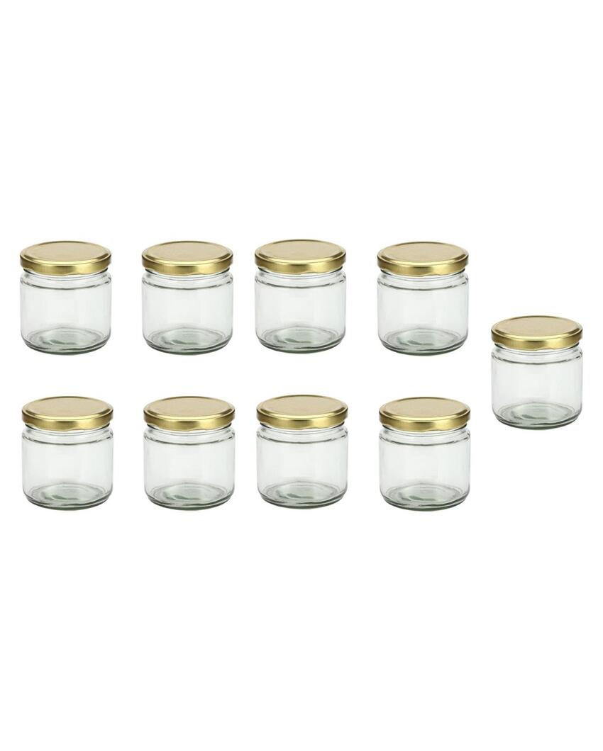 Medium Clear Glass Storage Jar with a Sleek Design for Home and Kitchen | 350 ML | 4 x 4 inches