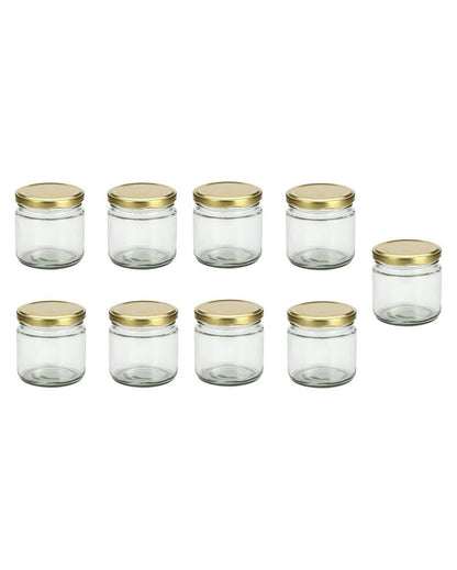 Medium Clear Glass Storage Jar with a Sleek Design for Home and Kitchen | 350 ML | 4 x 4 inches